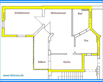 Schicke 2-Raumwohnung mit Balkon in Köthen - Grundriß (365542)