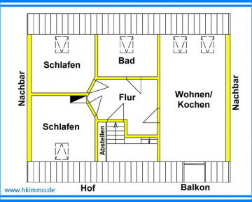 3-Raum-Wohnung mit Balkon Nähe Wasserturm - 3-Raum Wohnung in Köthen (365903)