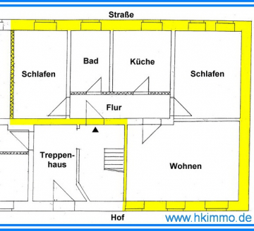 3-Raumwohnung auf dem Land in Wulfen! - 3-Raumwohnung in Wulfen - Grundriss (366053)