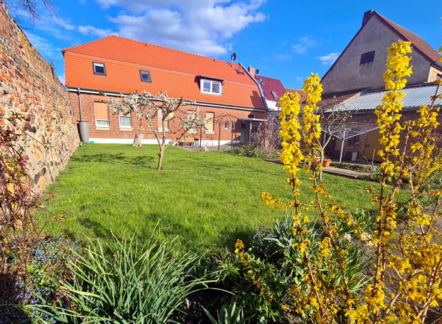 Villa in Aken - Garten im Frühling