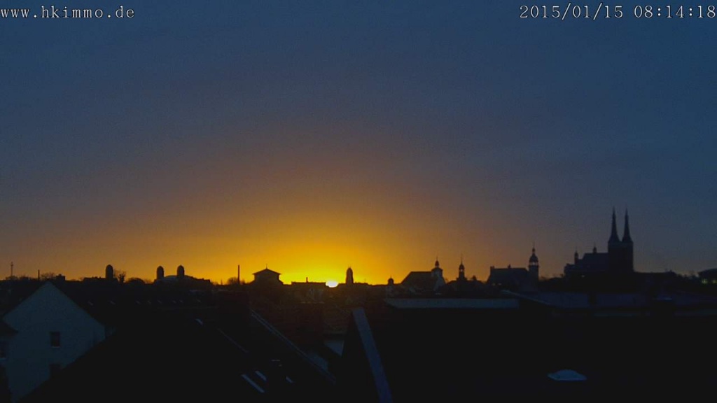 Sonnenaufgang über Köthen mit der Webcam
